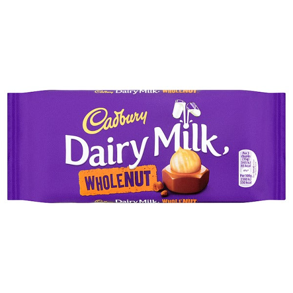Cadbury Dairy Milk Whole Nut Chocolate Bar, 1 ct