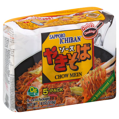 Sapporo Ichiban Tokyo Noodle 5-Pack Chow Mein, 3.6 oz packages, 5 ct