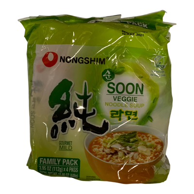 Nongshim Soon Veggie Noodle Soup, 4 ct