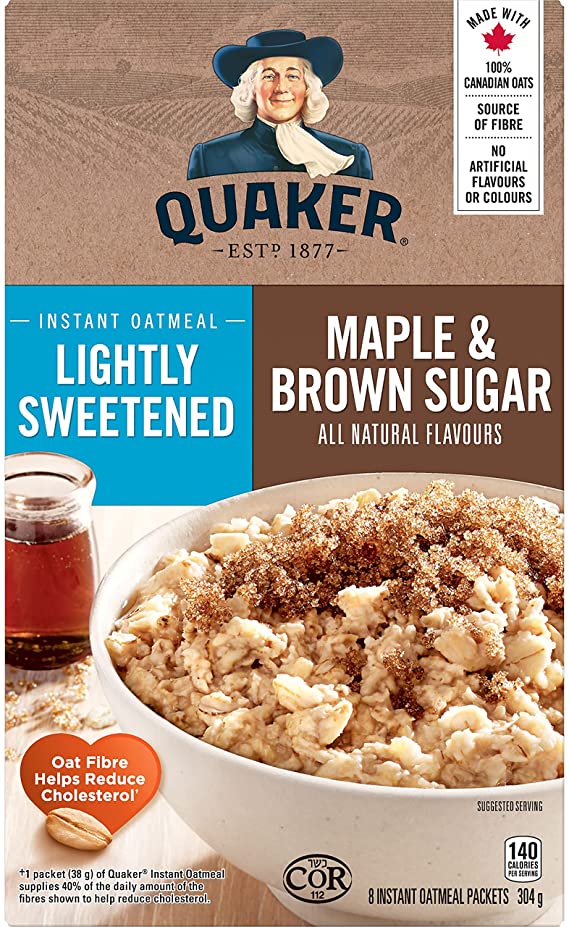 Quaker Instant Oatmeal Maple & Brown Sugar, 304 g, 8 ct
