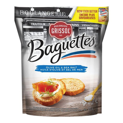 Baguettes Olive Oil & Sea Salt Toasted Snack Bread, 120 g