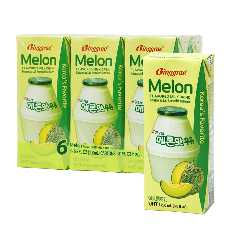Binggrae Melon Flavored Milk Drink, 201 mL, 6 ct