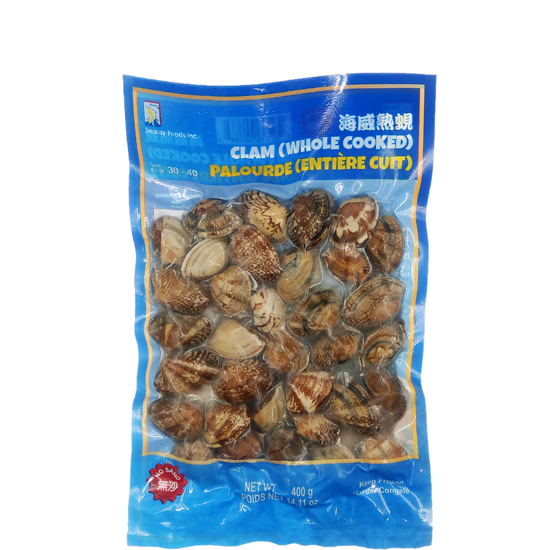 Searay Foods Inc. Whole Cooked Clams, 30-40 ct, 400 g